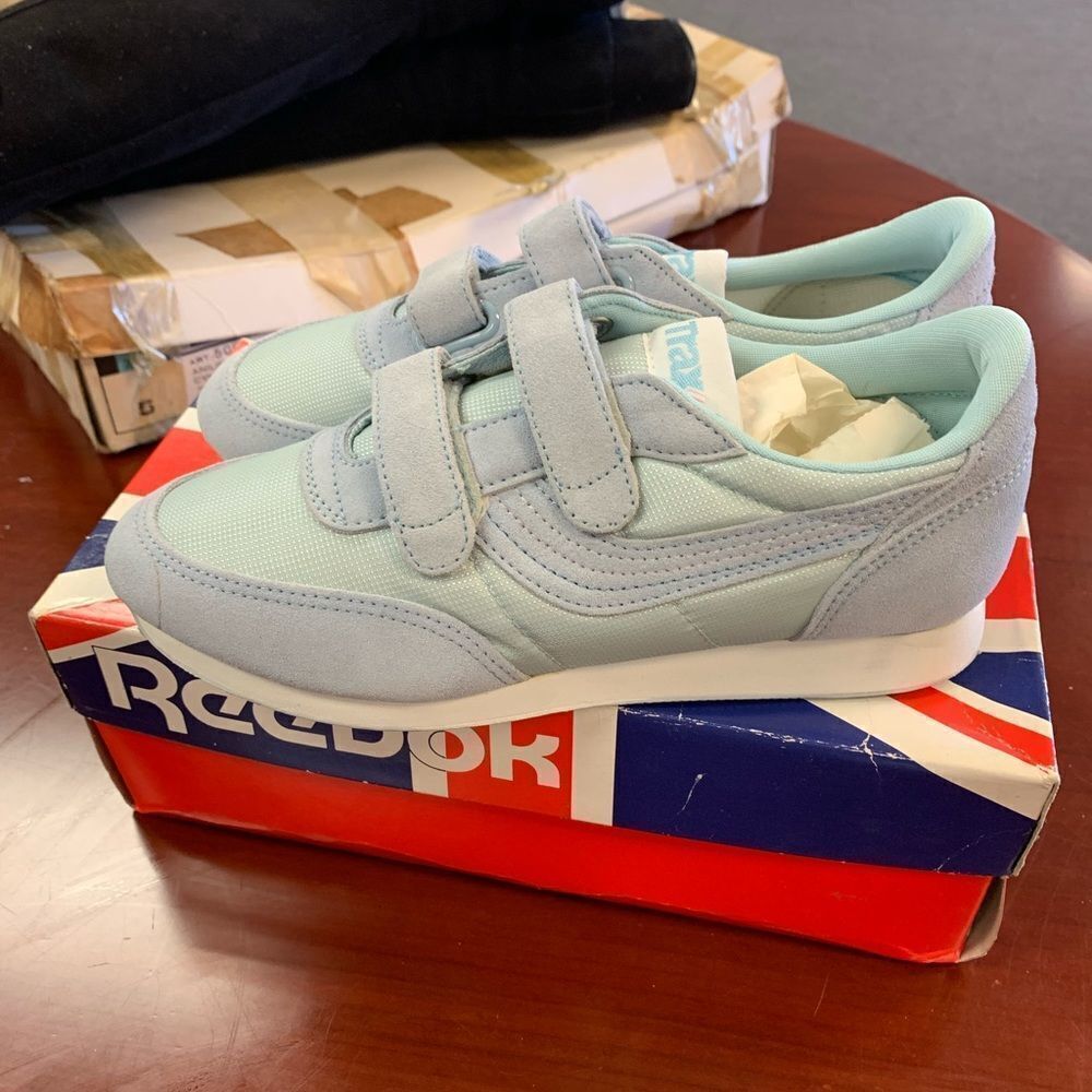 Vintage Trax Light Blue Velcro Sneakers sz 5.5 NEW